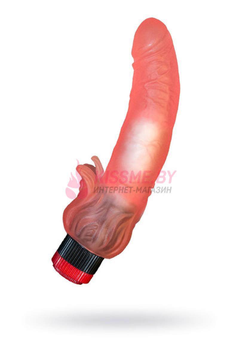 Вибромассажёр гелевый розовый 19 см