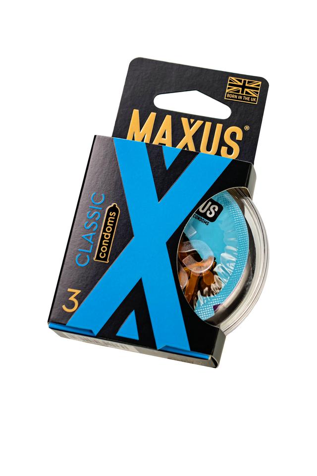Презервативы Maxus Classic в пластиковом кейсе классические 3 штуки