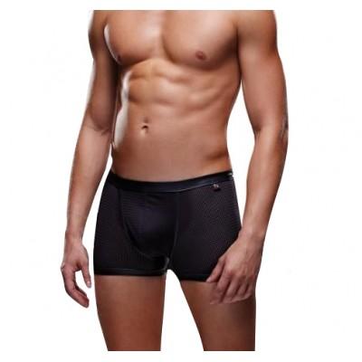 Мужские трусы-боксеры с мокрым эффектом в сеточку Envy черные L/XL