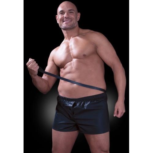 Черные мужские боксеры с поводком Fetish Obedience Boxer L/XL