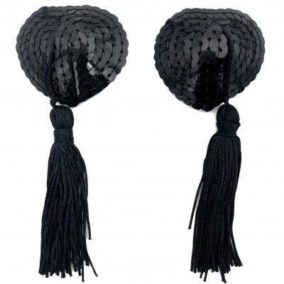 Черные пэстисы для груди с пайетками