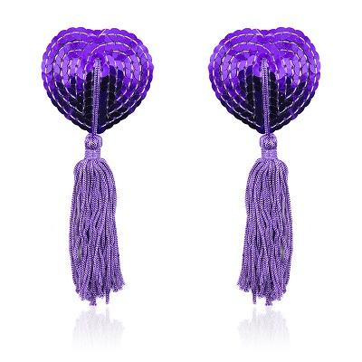 Фиолетовые пэстисы для груди с пайетками