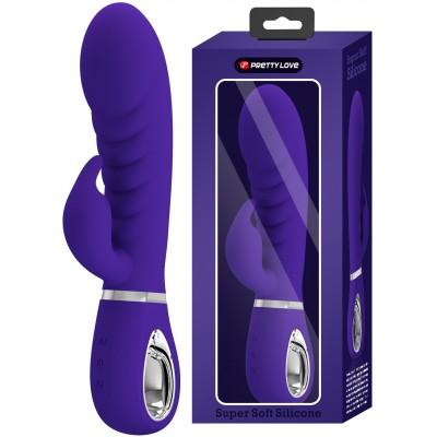 Перезаряжаемый вибратор с клиторальным стимулятором Pretty Love Prescott пурпурный