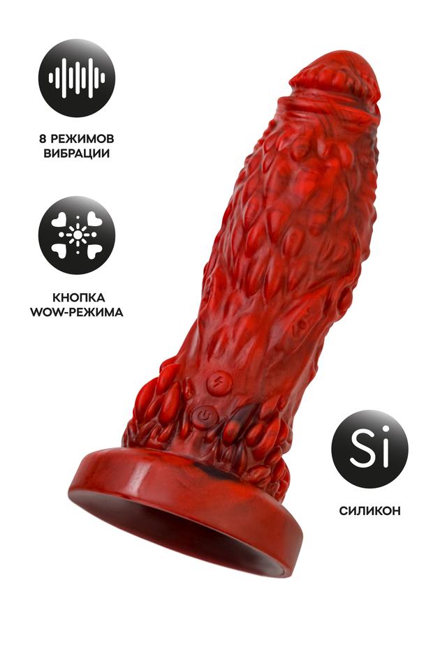 Искушающий фантазийный вибратор из жидкого силикона Black and Red by Toyfa Monster Docus 20 см