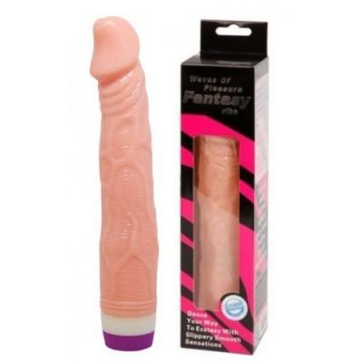 Телесный вибратор с ярко выраженной головкой 22 см