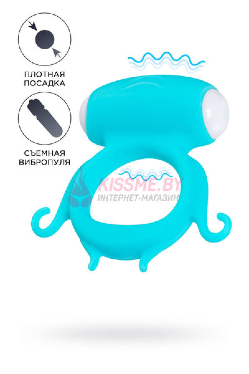 Виброкольцо на пенис A-Toys by TOYFA Sair силикон голубое /Код 768034