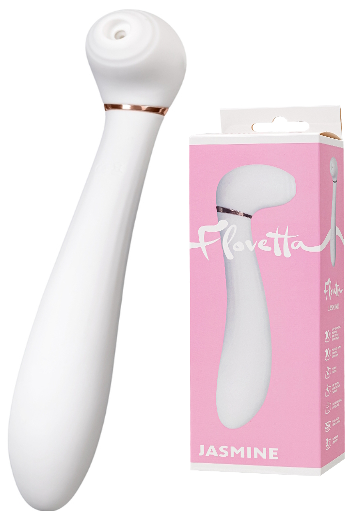 Вибратор с вакуумной стимуляцией Flovetta Jasmine 23 см