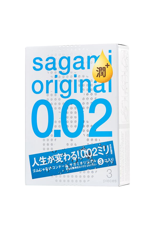 Полиуретановые презервативы с обильной смазкой  Sagami original 0 02 extra lub 3 штуки