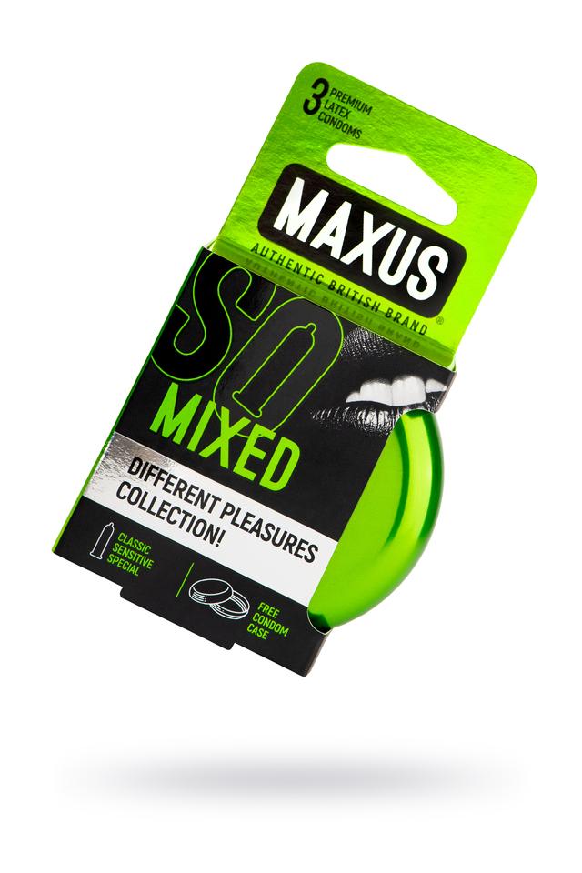 Презервативы Maxus микс железный кейс 3 штуки