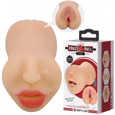 Двусторонний мастурбатор Crazy Bull Zoey вагина и ротик