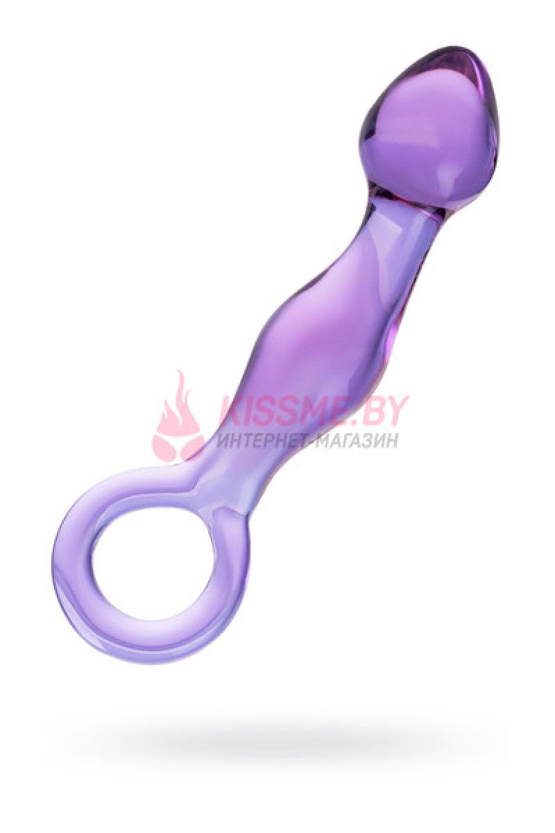 Анальный фаллоимитатор Sexus Glass с кольцом стекло фиолетовый