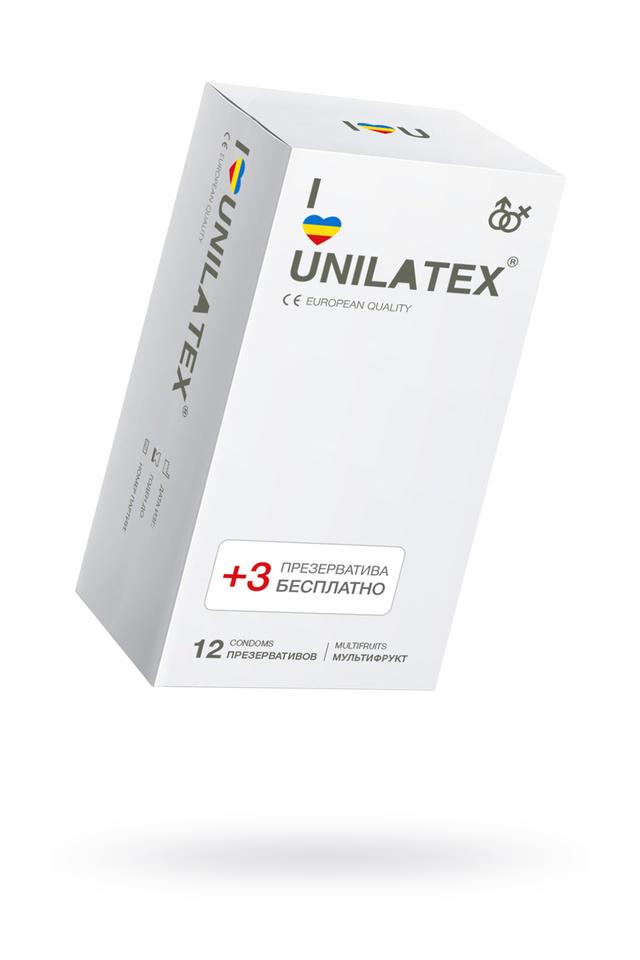 Ароматизированные цветные презервативы Unilatex multifrutis 15 шт