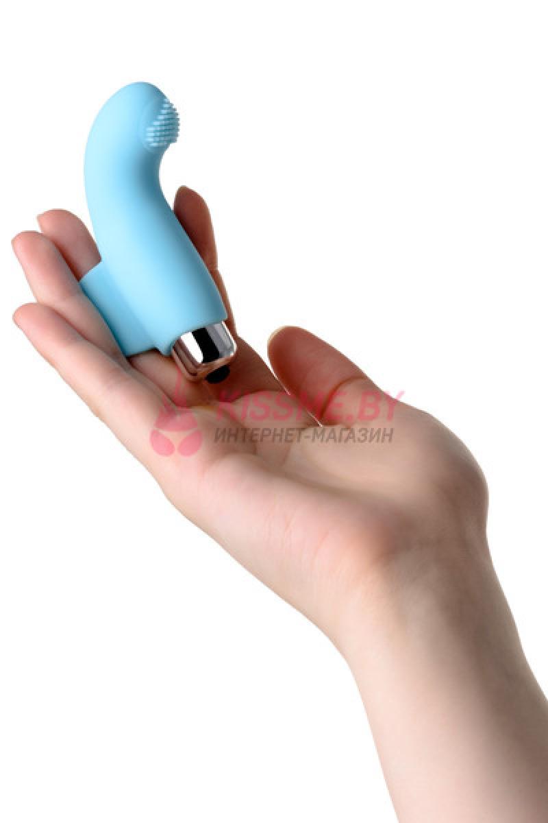 Вибронасадка на палец JOS DANKO для точки G силикон голубая