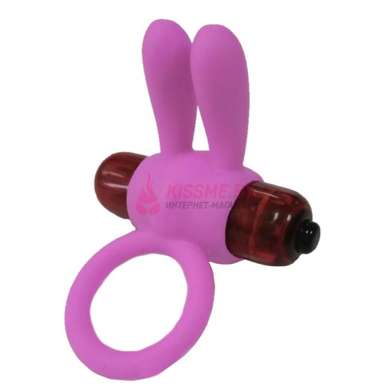 Розовое виброкольцо Power Clit Cockring Rabbit с одним режимом вибраци