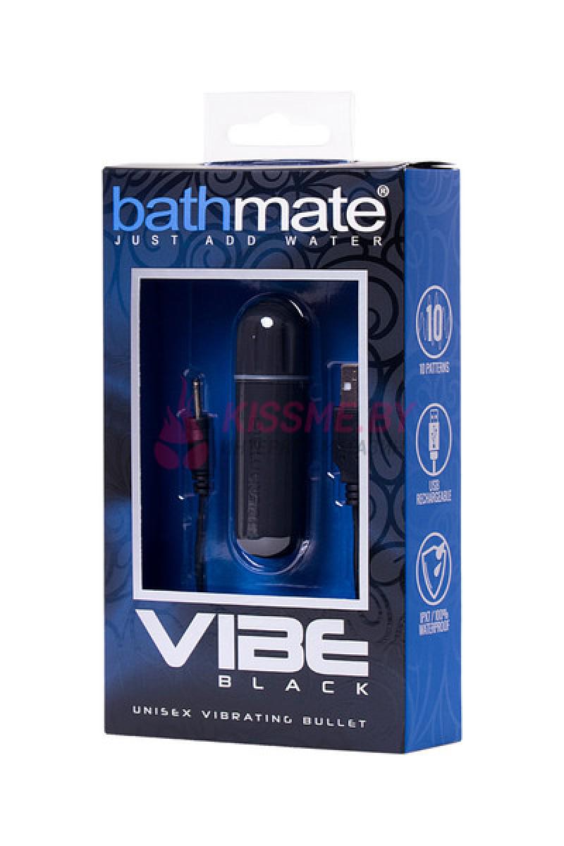 Вибропуля Bathmate Vibe Bullet Black, перезаряжаемая, водонепронецаемая, пластик, 10 режимов вибраци
