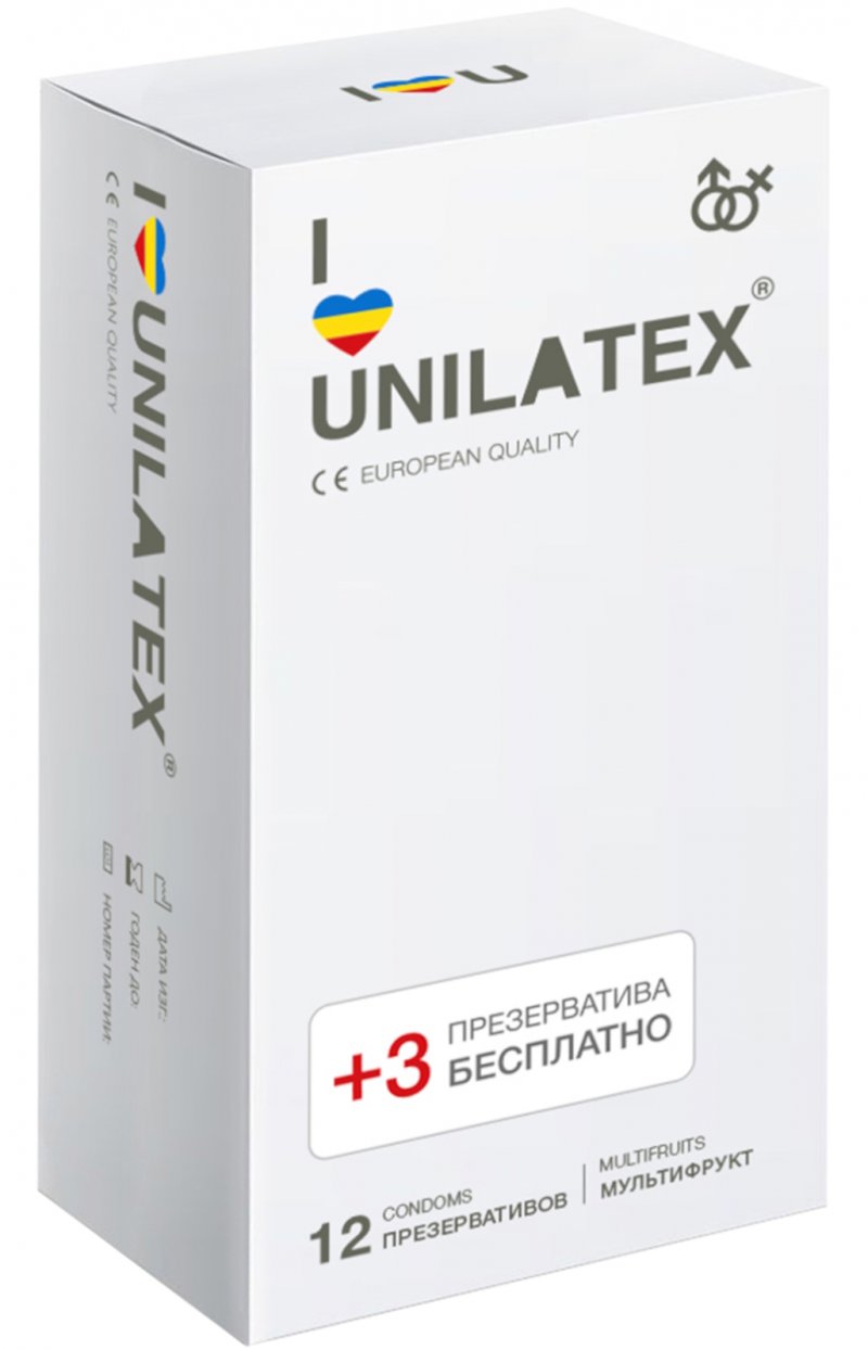 Цветные и ароматизированные презервативы Unilatex Multifruits 15 шт