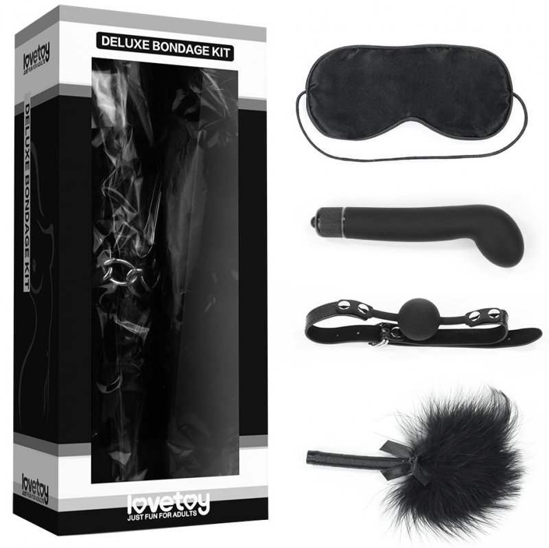 Набор для ролевых игр Deluxe Bondage Kit (маска тиклер кляп G-вибратор)