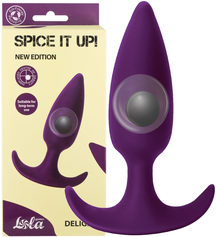 Анальная пробка со смещенным центром тяжести Spice it up Delight Ultraviolet