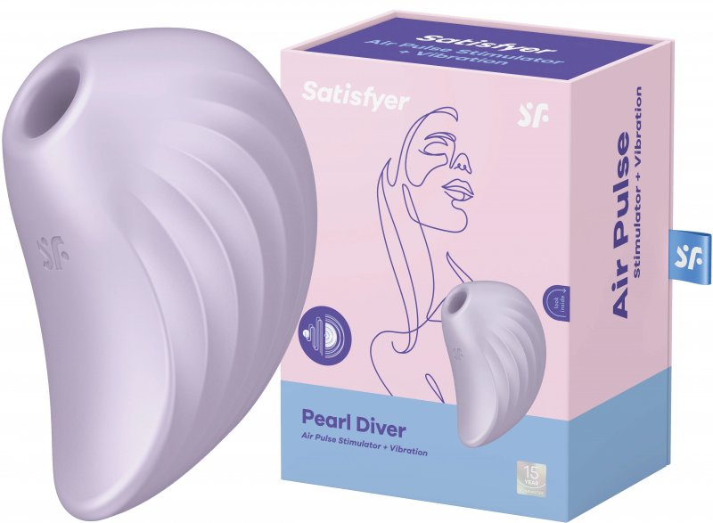 Вакуумно-волновой стимулятор с вибрацией Satisfyer Pearl Diver фиолетовый