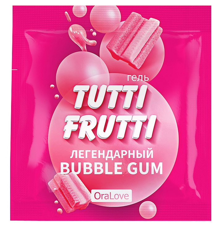 Съедобный лубрикант со вкусом Bubble Gum Tutti-Frutti OraLove 4 гр, пробник