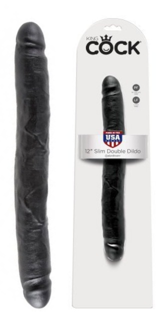 Двухсторонний фаллоимитатор King Cock Dildo Black 31 см