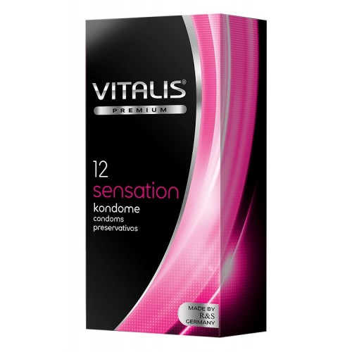 Презервативы Vitalis Premium №12 Sensation - с кольцами и точками