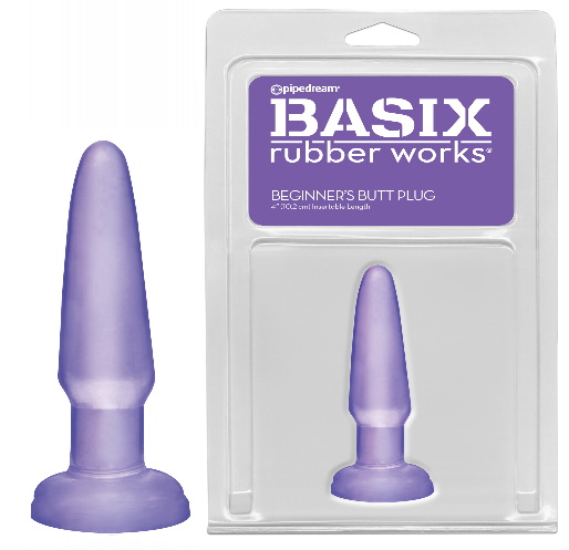 Анальная пробка Basix Rubber Works Beginners Butt Plug Purple