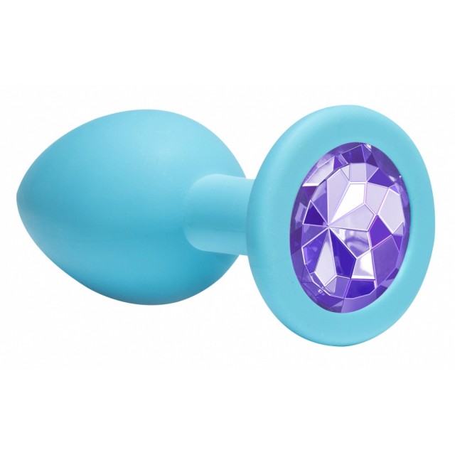 Анальная пробка Emotions Cutie Medium Turquoise light purple crystal 