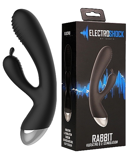 Вибратор с клиторальным стимулятором и электростимуляцией E-Stim Rabbit Vibrator