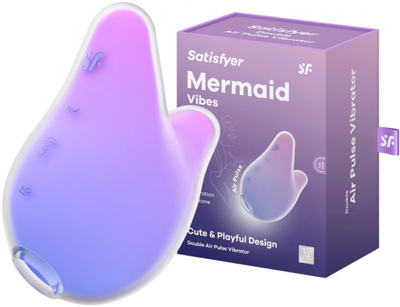 Вакуумно-волновой стимулятор с вибрацией Satisfyer Mermaid Vibes лилово-розовый