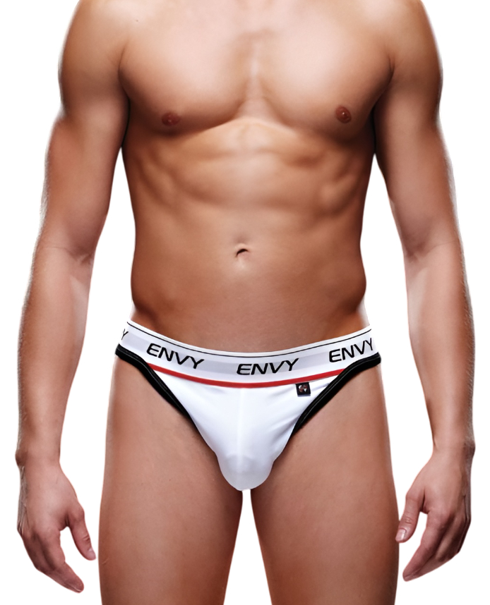 Мужские трусы-тонги на широкой резинке Envy белые M/L