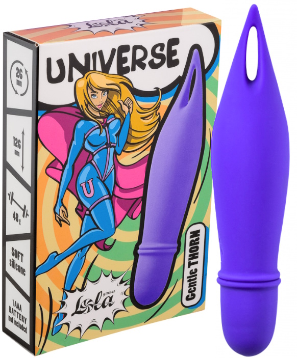 Перезаряжаемый мини-вибростимулятор Universe Gentle Thorn Purple