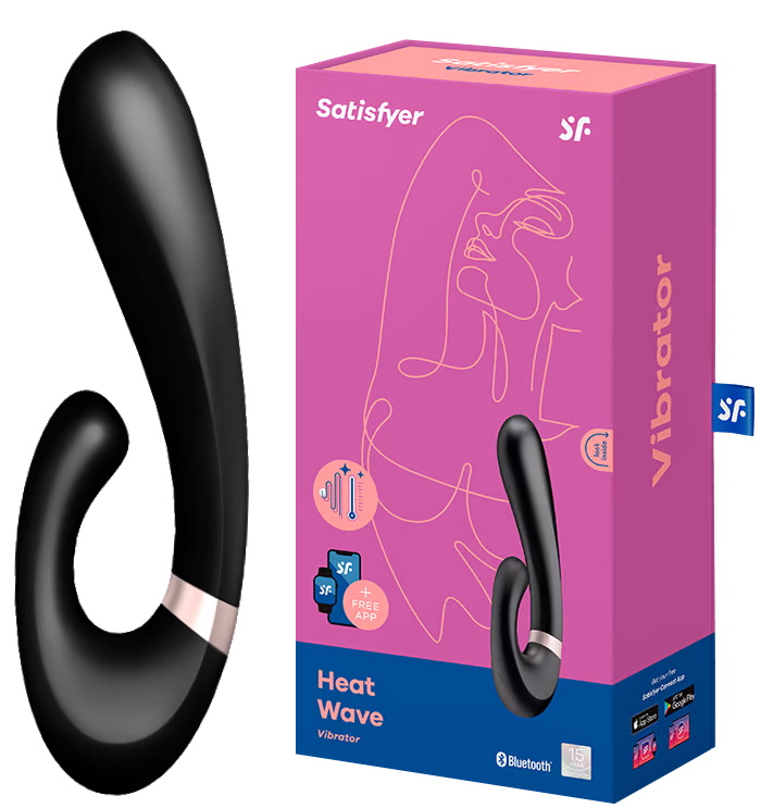 Смарт-вибратор со стимулятором клитора и функцией нагрева Satisfyer Heat Wave Black