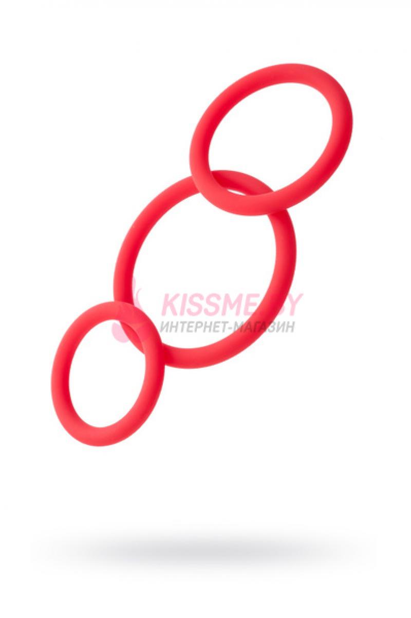 Набор эрекционных колец Black  Red TOYFA силикон красный /Код 0T-00008510
