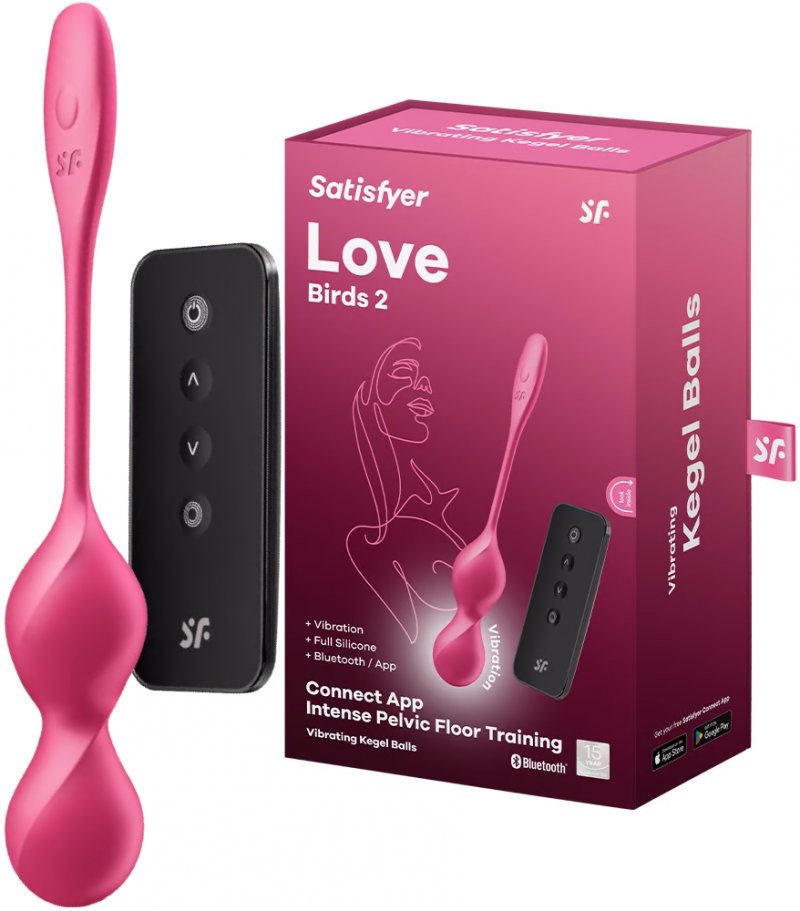 Вагинальные смарт-шарики с вибрацией Satisfyer Love Birds 2 красные