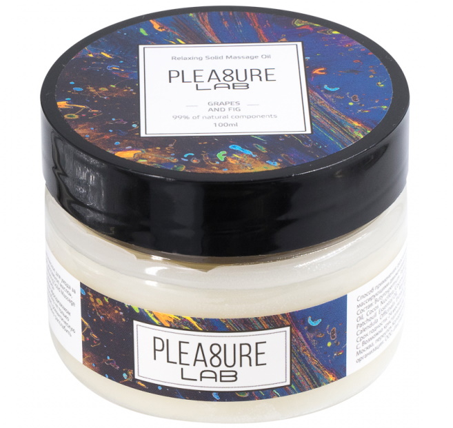 Твердое массажное масло с афродизиаком Pleasure Lab Relaxing виноград и инжир 100 мл