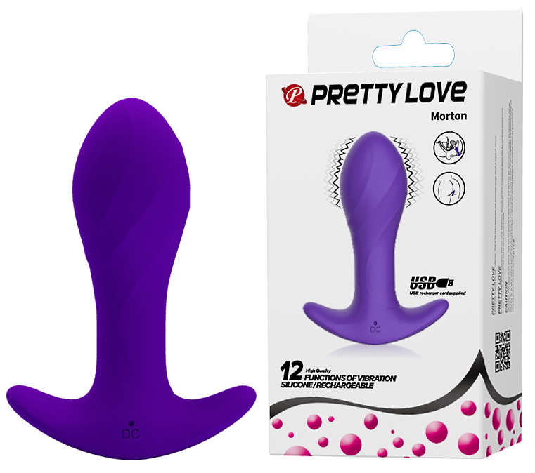 Анальная пробка для ношения с вибрацией Pretty Love Anal Plug Massager фиолетовая