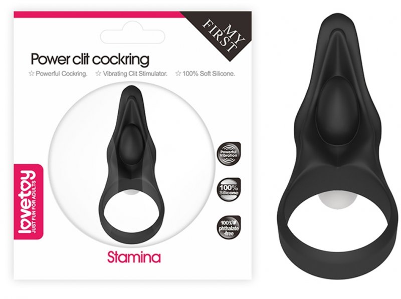 Виброкольцо Power Clit Silicone Cockring черное