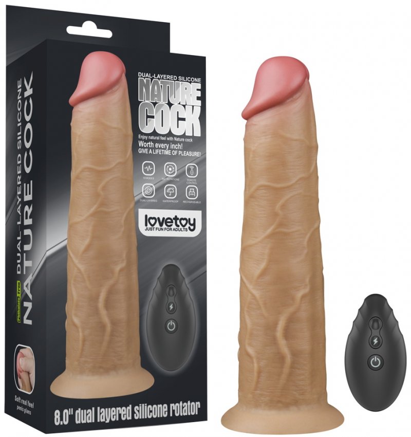 Реалистичный вибратор с ротацией Dual Layered Silicone Rotator 21 см