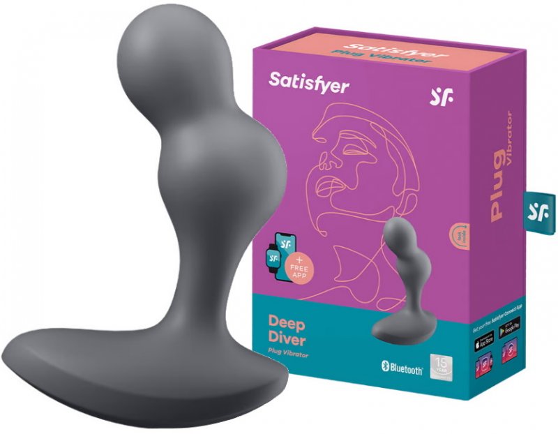 Анальный смарт-стимулятор с вибрацией Satisfyer Deep Diver Grey