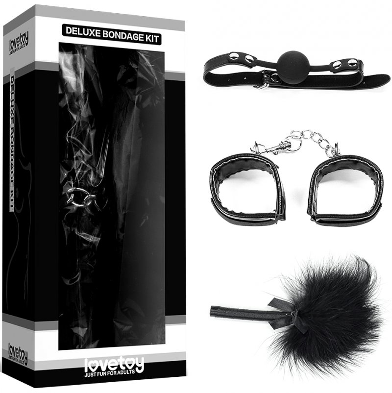 Набор для ролевых игр Deluxe Bondage Kit (кляп, наручники, тиклер)