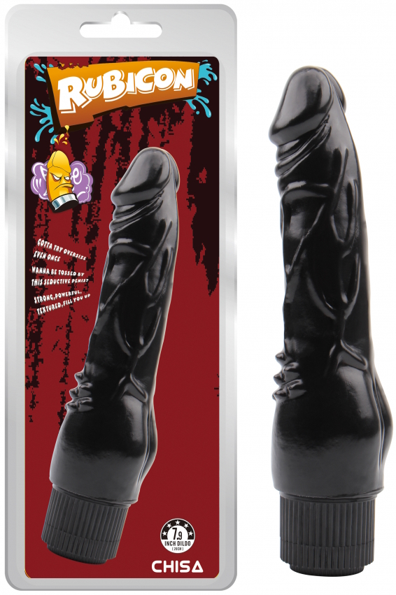 Реалистичный черный вибратор Naughty 20 см