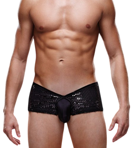 Блестящие мужские трусы-хипсы Envy черные L/XL