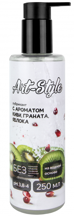 Лубрикант Art-Style на водной основе с ароматом киви граната и яблока 250 мл
