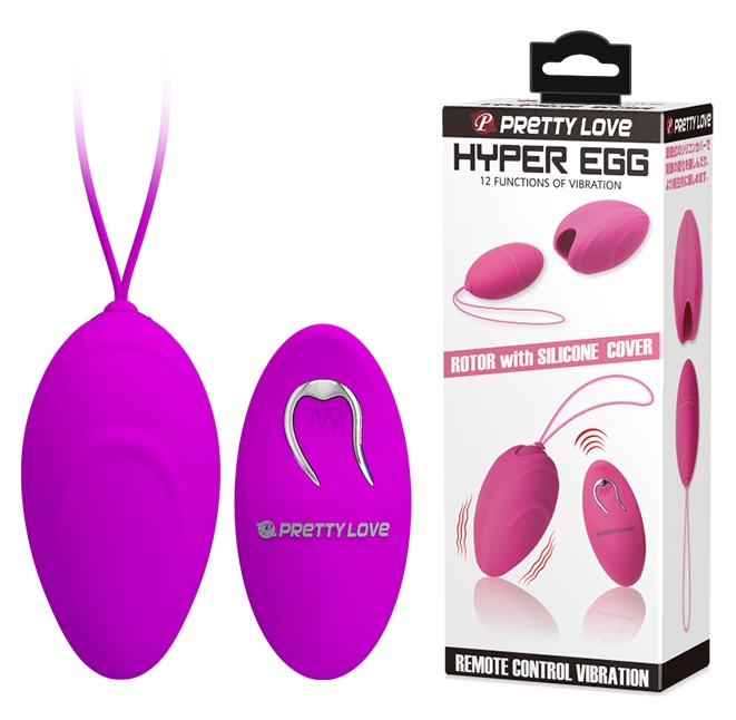 Виброяйцо Pretty Love Hyper Egg со сменной насадкой и беспроводным управлением 