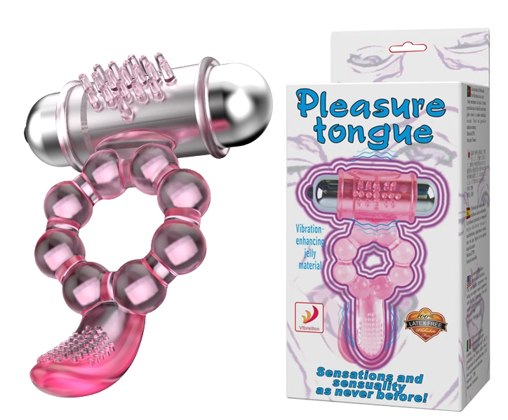 Эрекционное кольцо с вибрацией Pleasure Tongue