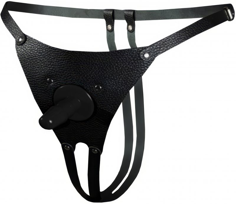 Кожаные трусики со штырьком для страпона Sitabella