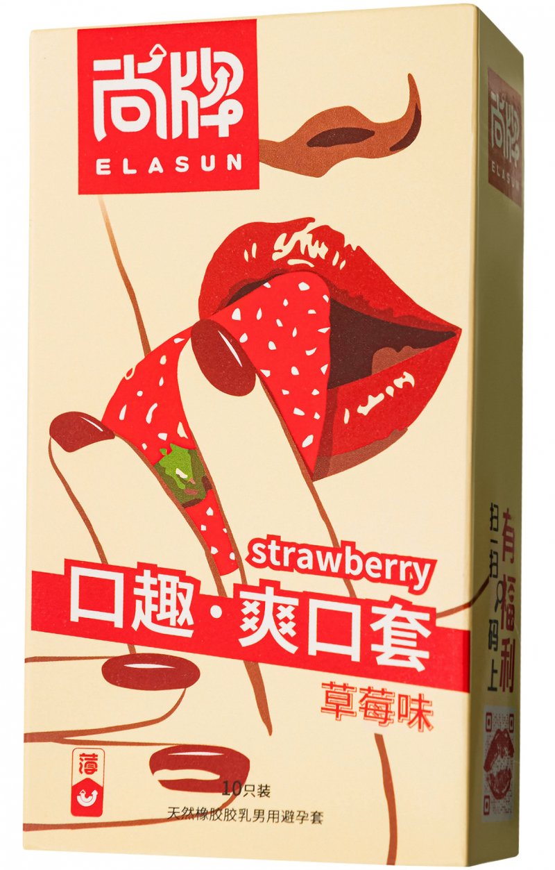 Оральные презервативы Elasun Strawberry со вкусом клубники 10 шт