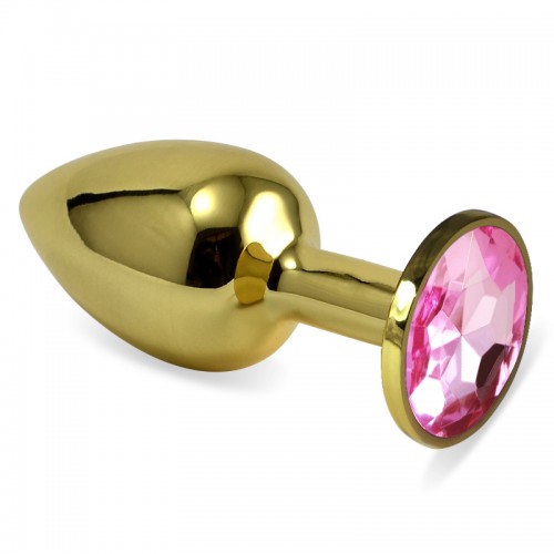 Анальное украшение со стразом Golden Plug Small нежно-розовый