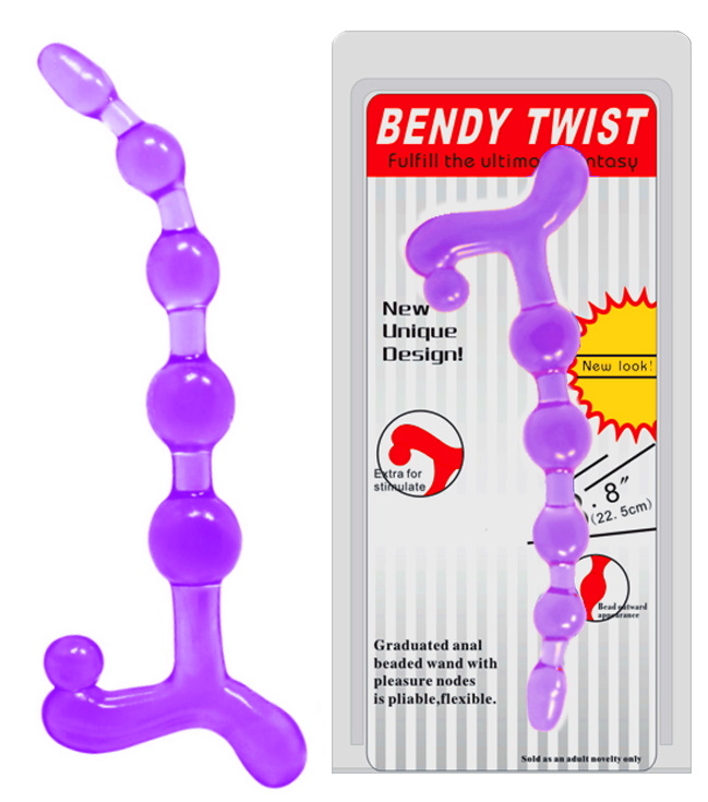 Анальная цепочка Bendy Twist фиолетовая